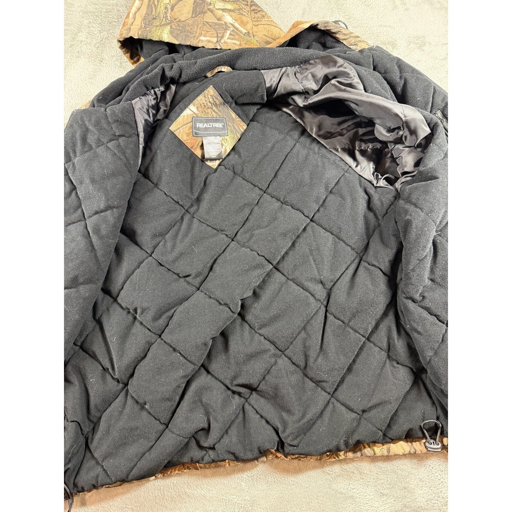 Realtree Camo Insulated Hunting Jacket Parka Mens L 42-44 Hooded Winter Coat - Picture 6 of 8
